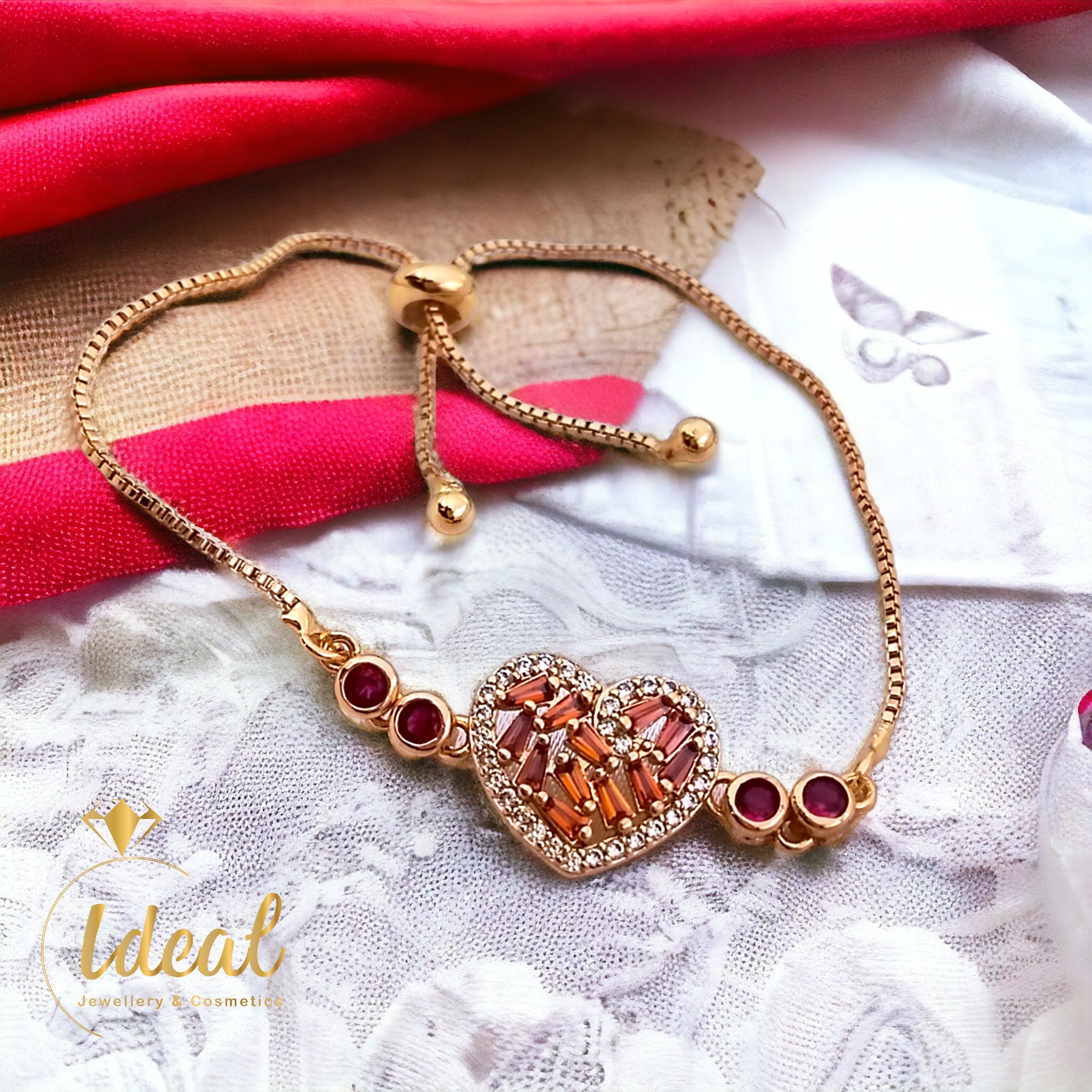 Gold Plated Bracelet Heart Shaped - Ideal Jewelry